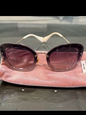 Miu Miu Oversized Purple Gradient Sunglasses